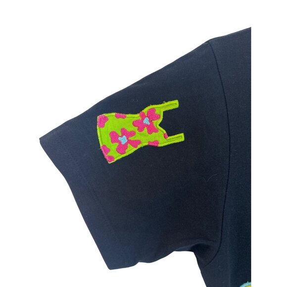 Michael Simon Lite Women's S Black Cotton Maxi Dress Beach Embroidery Summer - Picture 8 of 14